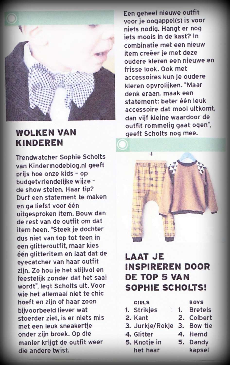 Trendwatcher Sophie in Belgisch Nieuwsblad